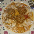 El cooksnap de Lena Alemán cuando hizo Albóndigas Hawaianas.