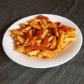 El cooksnap de Alejandra cuando hizo Pasta en salsa de queso crema, tomate y pesto.
