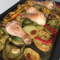 El cooksnap de Sara PA cuando hizo Pollo al horno con pimientos y cebolla y base de patatas.