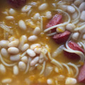 El cooksnap de David Saunders cuando hizo Porotos con riendas y chorizo.