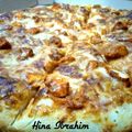 Hina Ibrahim's cooksnap of when they made Thin Crust Seekh Kabab pizza.