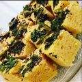 Tina matta's cooksnap of when they made Khaman dhokla.
