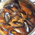 El cooksnap de matiasortizgarcia cuando hizo Spaghettis de calabacín con gambas y mejillones.