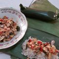 Cooksnap dari Rahmawati untuk resep Nasi bakar ayam suwir cumi pedas