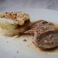 El cooksnap de Fernando Caballer Carbonell cuando hizo Solomillo de cerdo a la miel y mostaza con milhoja de patata y cebolla caramelizada.