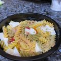 El cooksnap de Sergio cuando hizo Ensalada de macarrones con queso de Burgos.