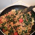 El cooksnap de Diego Galocha cuando hizo Cuscús, espinacas y bacon.