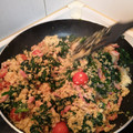 El cooksnap de Diego Galocha cuando hizo Cuscús, espinacas y bacon.
