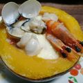 Wei Li 的 南瓜海鮮蒸蛋_電鍋版 cooksnap