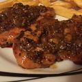El cooksnap de Mariate cuando hizo Pechugas de pollo a la salsa de cerveza, mostaza y miel con patatas a lo pobre.