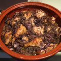 El cooksnap de olguis cuando hizo Cazuela de pollo encebollado al horno, con patatas y majado de higadillos.