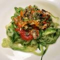 El cooksnap de Paco cuando hizo Espaguetis de calabacín con verduras y langostinos.