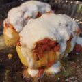 El cooksnap de Julieta Luján cuando hizo Papas rellenas de panceta y Cheddar gratinadas con bolognesa 🥔.