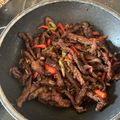 El cooksnap de Laura cuando hizo Ternera estilo wok.