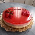 El cooksnap de Tere cuando hizo Tarta de San Valentín de mousse de queso y de fresa.