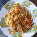 El cooksnap de José Carlos Pareja cuando hizo Fideos chinos con verduras.