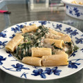 El cooksnap de Israel Mingo cuando hizo Rigatoni con salsa de Cabrales, espinacas y setas.