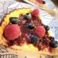 El cooksnap de Adry cuando hizo Cheesecake (de requesón) con duraznos en almíbar.