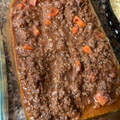 El cooksnap de Marieta cuando hizo Batch cooking: tallarines con salsa casera de tomate, bolognesa con aceitunas y albahaca fresca.