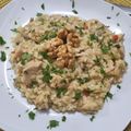 El cooksnap de Emiliano Varela cuando hizo Risotto de pollo, hongos y nueces.