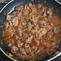 El cooksnap de Julián cuando hizo Mollejas de pollo encebolladas.