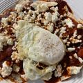 El cooksnap de Diana E. cuando hizo Chilaquiles muy rojos, a los 3 chiles 🌶️🍅🍲.