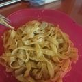 El cooksnap de Juan José Muñoz cuando hizo Pasta con alcachofas y anacardos.