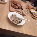 El cooksnap de Arturo cuando hizo Risotto de champiñones y berenjena.