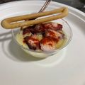El cooksnap de Mavi cuando hizo Vasitos de pulpo sobre crema de patata.