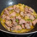 El cooksnap de Jesús Ruiz cuando hizo Wok de pavo con piña en salsa.