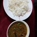 Fatima Rais's cooksnap of when they made Kalay masoor ki Daal with zeera rice.