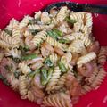 El cooksnap de Ana M Lara Hernández cuando hizo Pasta con espárragos, camarones y chícharos en una sola olla.