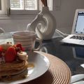El cooksnap de Mariela Suárez cuando hizo Hot cakes de avena y plátano 🍌🍯🥞.