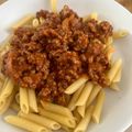 El cooksnap de Marieta cuando hizo Spaghetti a la boloñesa.