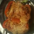 Cory Reese's cooksnap of when they made Ground Beef (or Turkey) Stuffed Bell Peppers.