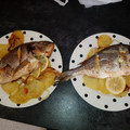 El cooksnap de Antonio cuando hizo Dorada al horno con patatas panaderas y cebollas asadas🐟🐟.