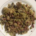 El cooksnap de Sara Lopez cuando hizo Champiñones con guisantes y jamón.
