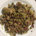 El cooksnap de Sara Lopez cuando hizo Champiñones con guisantes y jamón.
