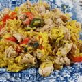 El cooksnap de Tincho cuando hizo Pollo salteado con verduras y arroz amarillo.