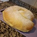 El cooksnap de Clarisa Slezachek cuando hizo Ensaimada de Mallorca rellena de crema pastelara y dulce de leche.