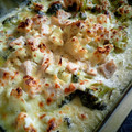 El cooksnap de Celia Laguna cuando hizo Brócoli y coliflor con bechamel, huevo y pavo.