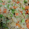 El cooksnap de Elisa Reig cuando hizo Tabulé de langostinos con nísperos y edamame.
