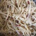 El cooksnap de Carla Moya 🌹 cuando hizo Espaguetis carbonara (sin nata).