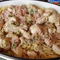El cooksnap de walter Polo cuando hizo Fideos con pollo a la crema.