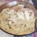 El cooksnap de Noelia cuando hizo Pollo con espinaca y champiñones en salsa de queso.