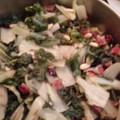 El cooksnap de Feli* cuando hizo Acelga salteada con jamón curado, piñones y uvas pasas.
