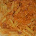 El cooksnap de Gema cuando hizo Macarrones con chorizo y salsa naranja (nata y tomate frito).