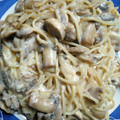 El cooksnap de Luis cuando hizo Pasta con salsa de champiñones.