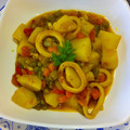 El cooksnap de Bärbel cuando hizo Calamares con patatas y verduras.
