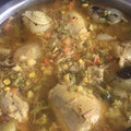 El cooksnap de Mario cuando hizo Sopa de fideos con verdura y pollo.